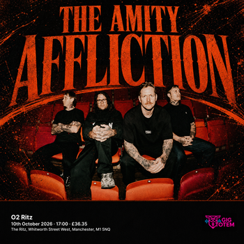 The Amity Affliction at O2 Ritz on 10 October 2026 gig poster