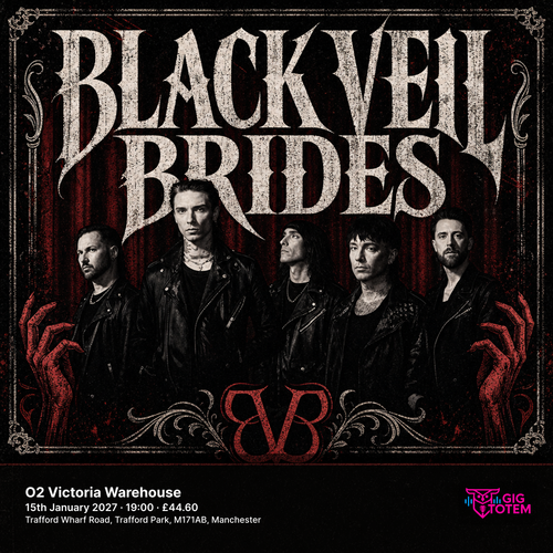 Black Veil Brides at O2 Victoria Warehouse on 15 January 2027 gig poster