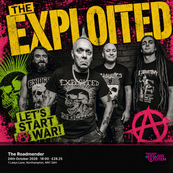 The Exploited Face Up at The Roadmender on 24 October 2026 gig poster
