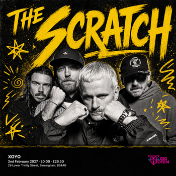 The Scratch at XOYO on 2 February 2027 gig poster
