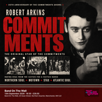 Robert Arkins at Band On The Wall on 13 September 2026 gig poster