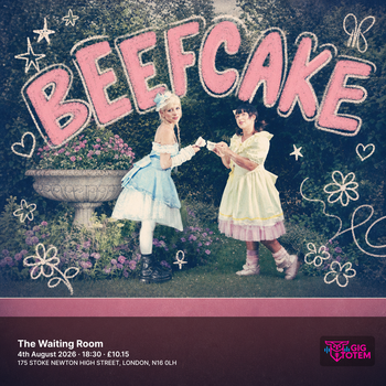 Beefcake at The Waiting Room on 4 August 2026 gig poster