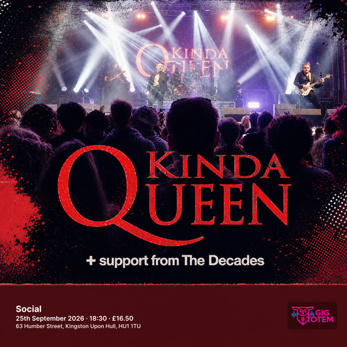Kinda Queen The Decades at Social on 25 September 2026 gig poster