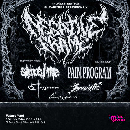 Negative Frame : Alzheimers UK Fundraiser at Future Yard on 30 July 2026 gig poster