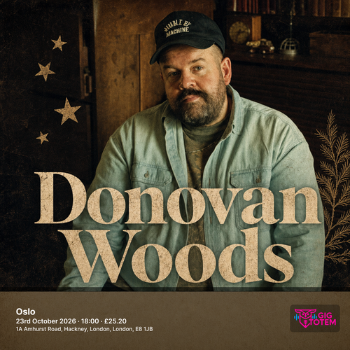 Donovan Woods at Oslo on 23 October 2026 gig poster