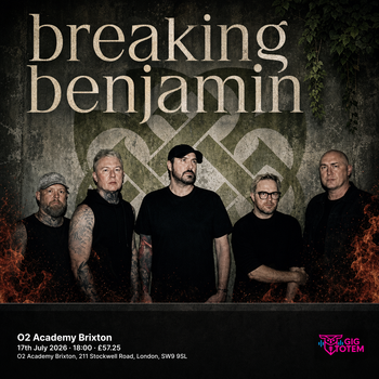 Breaking Benjamin Return to Dust at O2 Academy Brixton on 17 July 2026 gig poster
