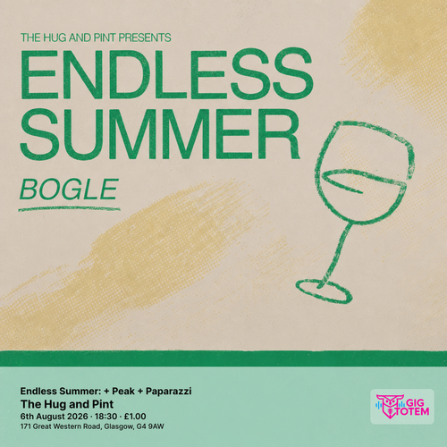 Endless Summer: Bogle + Peak + Paparazzi Peak, Bogle at The Hug and Pint on 6 August 2026 gig poster