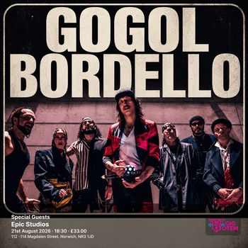 Gogol Bordello + Special Guests Gogol Bordello at Epic Studios on 21 August 2026 gig poster