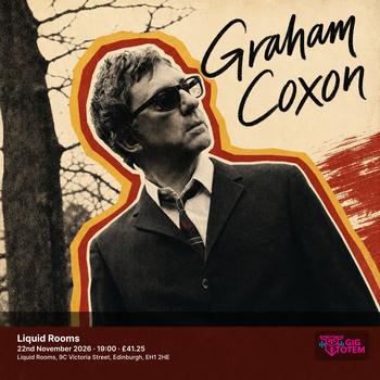 Graham Coxon at The Liquid Room on 22 November 2026 gig poster