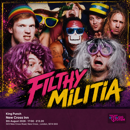 King Punch Ducking Punches, Filthy Militia at New Cross Inn on 9 August 2026 gig poster