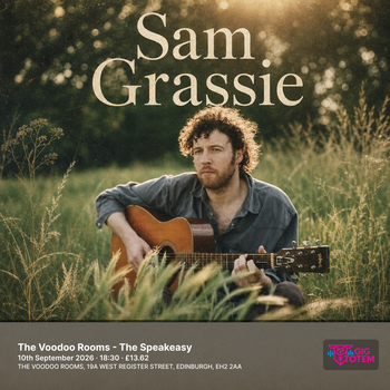 Sam Grassie at Voodoo Rooms on 10 September 2026 gig poster