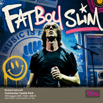 Richard Ashcroft Fatboy Slim at Colchester Castle Park on 27 August 2026 gig poster