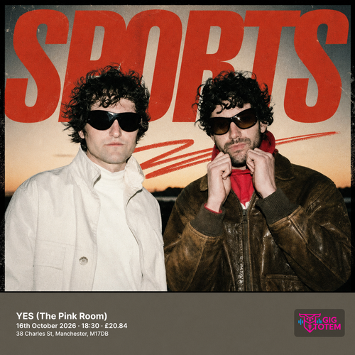 Sports at YES (The Pink Room) on 16 October 2026 gig poster
