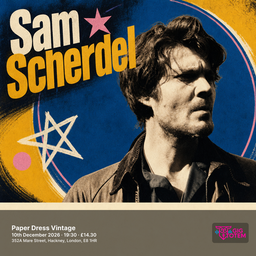 Sam Scherdel at Paper Dress Vintage on 10 December 2026 gig poster