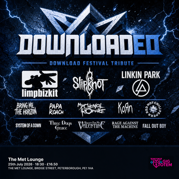 Downloaded - Download Festival tribute at The Met Lounge on 25 July 2026 gig poster