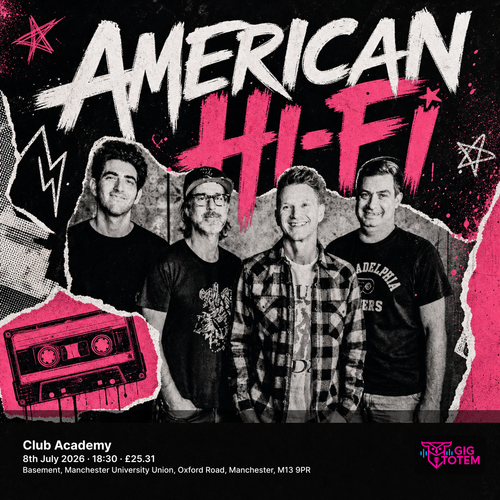American Hi-Fi We're F*cking Back Tour Don't Panic, American Hi-Fi july 2026 tour poster