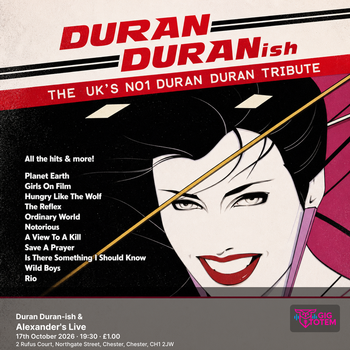 Duran Duran-ish & System 80s Duran Duranish, System 80s at Alexander's Live on 17 October 2026 gig poster