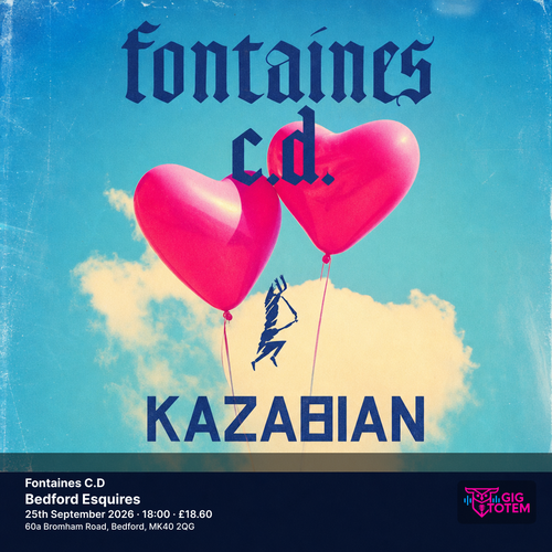 Fontaines C.D + Kazabian Kazabian at Esquires on 25 September 2026 gig poster