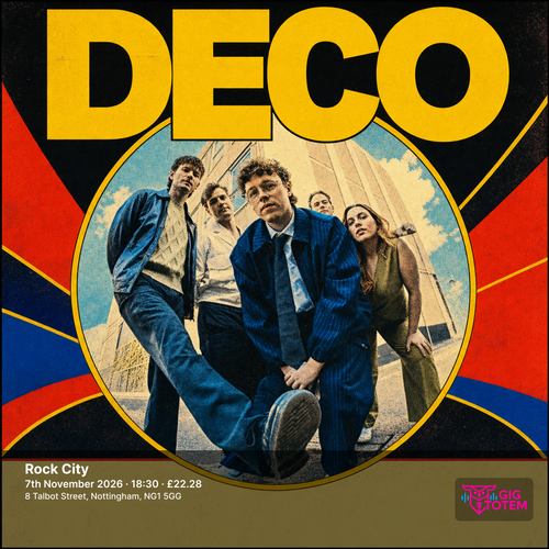 Deco at Rock City on 7 November 2026 gig poster