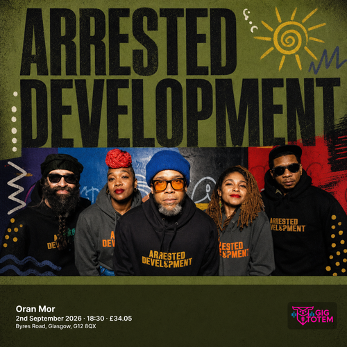 Arrested Development at Oran Mor on 2 September 2026 gig poster
