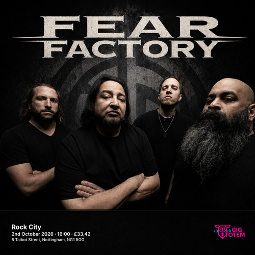Fear Factory Crystal Lake at Rock City on 2 October 2026 gig poster