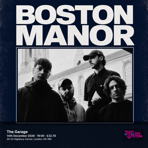 Boston Manor at The Garage on 14 December 2026 gig poster