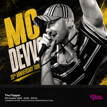 MC Devvo - 20th Anniversary Tour at The Flapper on 9 October 2026 gig poster