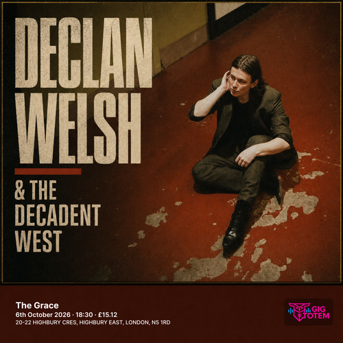 Declan Welsh & The Decadent West at The Grace on 6 October 2026 gig poster