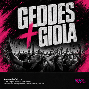 Geddes + Gioia at Alexander's Live on 22 August 2026 gig poster