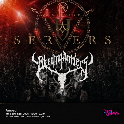 Servers + Bleeding Antlers at Amped on 4 September 2026 gig poster