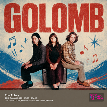Golomb at The Abbey on 26 August 2026 gig poster