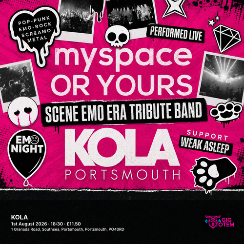 Myspace or Yours: Scene Emo Era Tribute Band at KOLA on 1 August 2026 gig poster