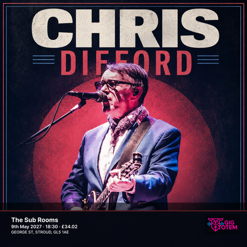 Chris Difford at The Sub Rooms on 9 May 2027 gig poster