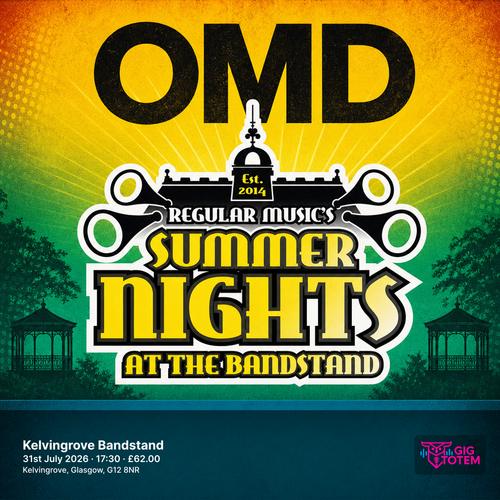 OMD at Kelvingrove Bandstand on 31 July 2026 gig poster