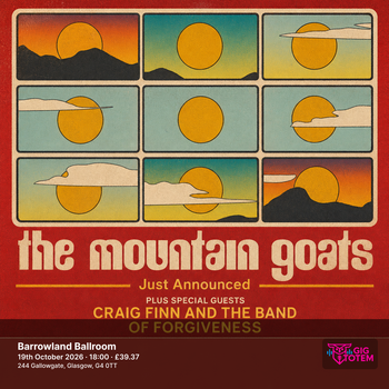 The Mountain Goats Craig Finn & The Band of Forgiveness at Barrowland Ballroom on 19 October 2026 gig poster