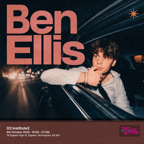 Ben Ellis at O2 Institute2 on 9 October 2026 gig poster