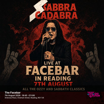 Sabbra Cadabra Live at Facebar Reading at Face Bar on 7 August 2026 gig poster