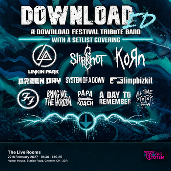 Downloaded UK at The Live Rooms on 27 February 2027 gig poster