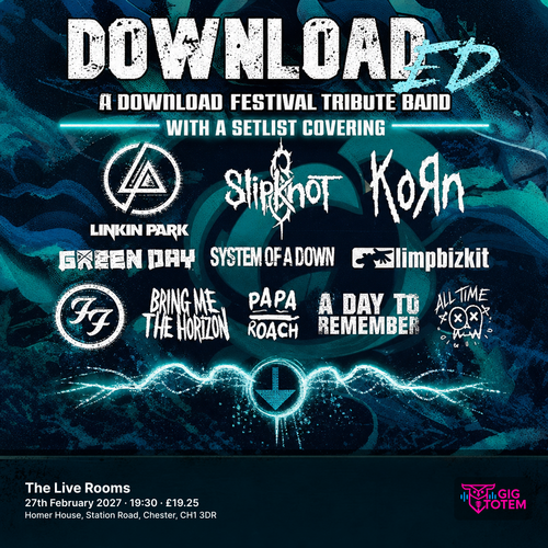 Downloaded UK at The Live Rooms on 27 February 2027 gig poster
