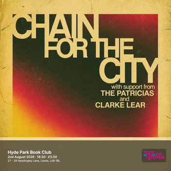 Chain for the City at Hyde Park Book Club on 2 August 2026 gig poster
