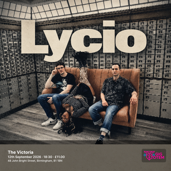 Lycio at The Victoria on 12 September 2026 gig poster
