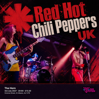 Red Hot Chili Peppers UK at The Horn on 3 July 2027 gig poster