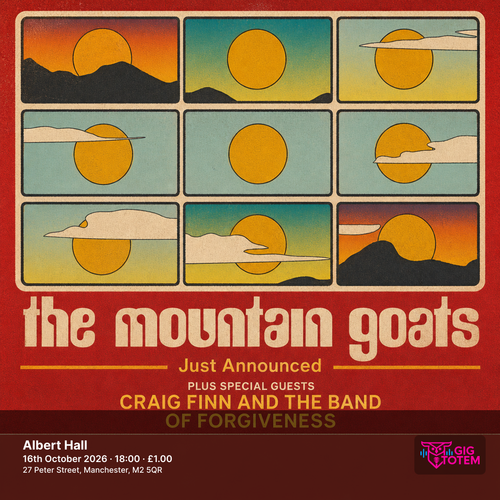 THE MOUNTAIN GOATS Craig Finn and the Band of Forgiveness, Craig Finn & The Band of Forgiveness at ALBERT HALL on 16 October 2026 gig poster