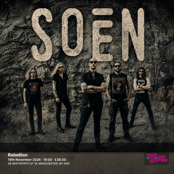 Soen Tribulation at Rebellion on 19 November 2026 gig poster