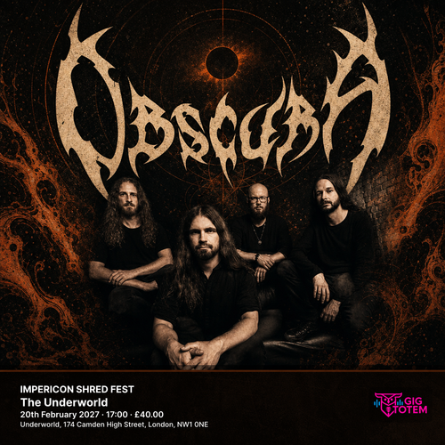 IMPERICON SHRED FEST Obscura, Cryptic Shift at The Underworld on 20 February 2027 gig poster