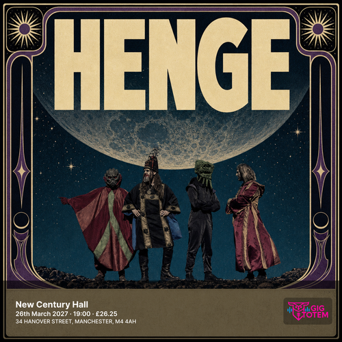 HENGE at New Century Hall on 26 March 2027 gig poster