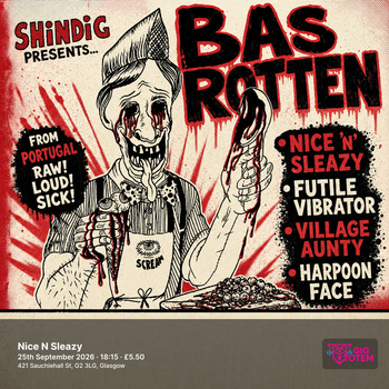 BAS ROTTEN Vibrator at Nice N Sleazy on 25 September 2026 gig poster