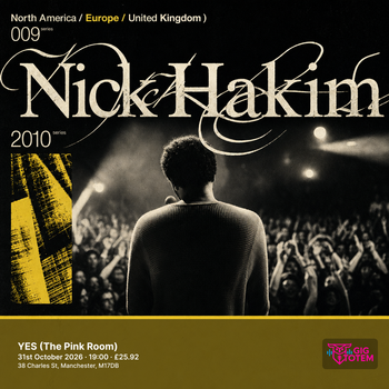Nick Hakim at YES (The Pink Room) on 31 October 2026 gig poster