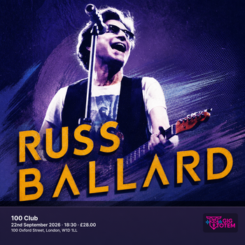 Russ Ballard JFK Blue at 100 Club on 22 September 2026 gig poster