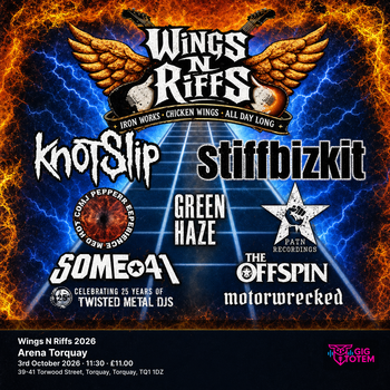 Wings N Riffs 2026 Knotslip, Green Haze at Arena Torquay on 3 October 2026 gig poster